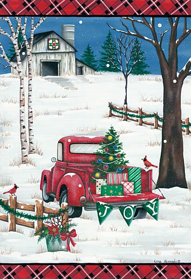 Lisa Kennedy KEN1065 - KEN1065 - Christmas Joy Truck - 12x18 Holidays, Truck, Red Truck, Winter, Snow, Presents, Christmas Tree from Penny Lane