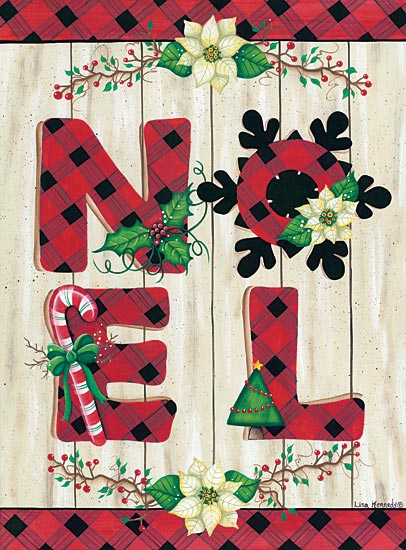 Lisa Kennedy KEN1067 - KEN1067 - NOEL - 12x16 Noel, Holidays, Buffalo Plaid, Flowers, Poinsettias, Lodge from Penny Lane