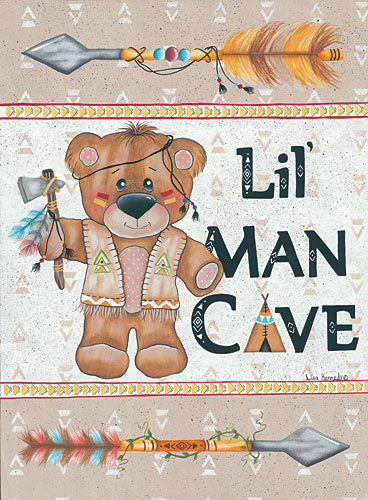 Lisa Kennedy KEN963 - Lil Man Cave - Man Cave, Arrow, Bear, Indians, Baby, Teddy Bear from Penny Lane Publishing
