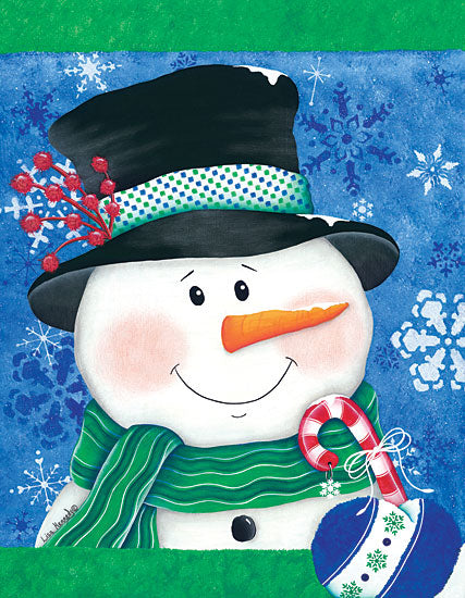 Lisa Kennedy KEN994 - Snowman with a Candy Cane Snowman, Candy Canes, Berries, Top Hat, Snowflakes from Penny Lane