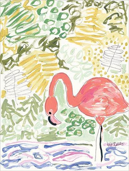 Kait Roberts KR142 - Fancy the Flamingo Flamingo, Pink, Abstract, Tropical from Penny Lane