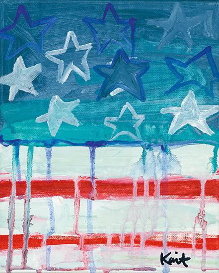 Kait Roberts KR260 - Flag Waving American Flag, Abstract, Red, White and Blue from Penny Lane