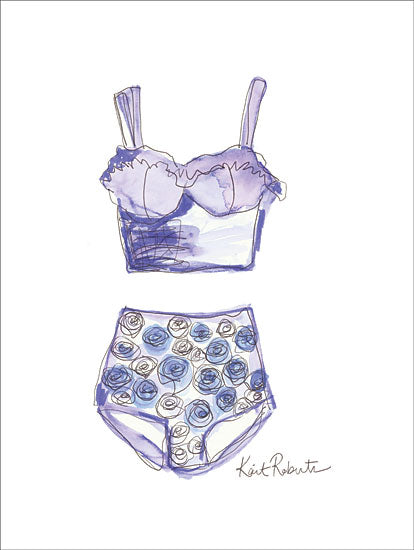 Kait Roberts KR277 - Sunday Blues - 12x16 Bathing Suit, Swimming, Fashion from Penny Lane