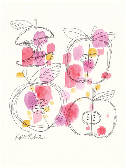 Kait Roberts KR282 - Apple Cores - 12x16 Apples, Apple Core, Polka Dots, Kitchen from Penny Lane
