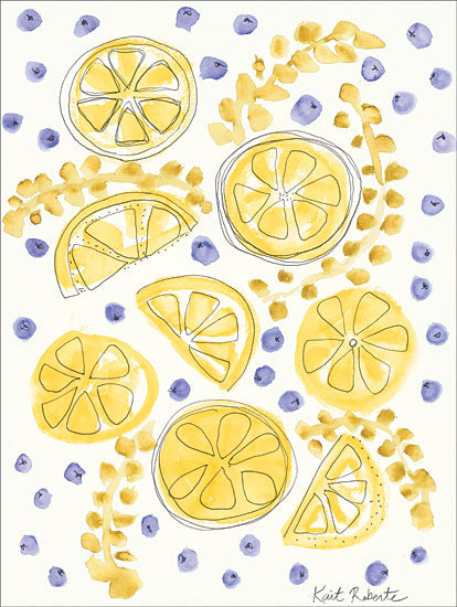 Kait Roberts KR286 - Blueberry Lemons - 12x16 Blueberries, Lemons, Fruit, Kitchen from Penny Lane