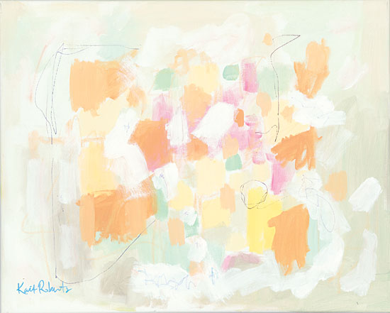 Kait Roberts KR319 - The Garden with Lemons - 16x12 Abstract, Contemporary, Lemon Colors from Penny Lane