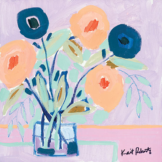 Kait Roberts KR443 - KR443 - Ode to Simplicity - 12x12 Flowers, Orange and Blue Flowers, Vase, Botanical from Penny Lane