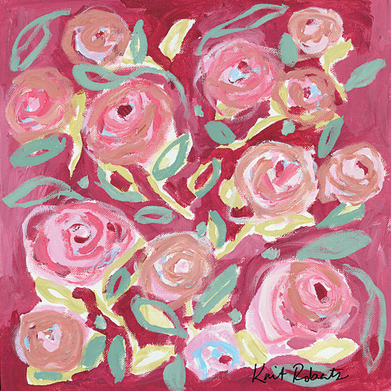 Kait Roberts KR473 - KR473 - Blooming in Rose - 12x12 Flowers, Abstract from Penny Lane
