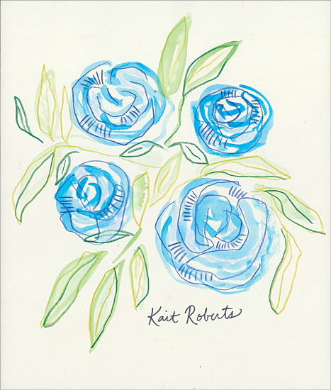 Kait Roberts KR478 - KR478 - Save the Date - 12x16 Abstract, Flowers, Blue Flowers from Penny Lane