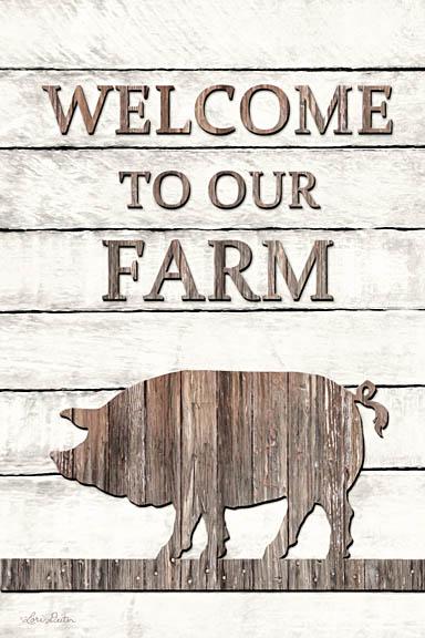 Lori Deiter LD1209 - Pig Welcome to Our Farm - Pig, Farm, Wood Planks, Welcome from Penny Lane Publishing