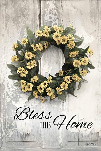 Lori Deiter LD1214 - Bless This Home - Flowers, Yellow, Wreath, Bless This Home from Penny Lane Publishing