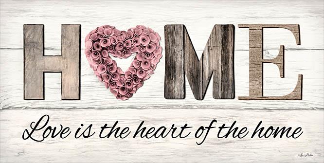 Lori Deiter LD1218 - Love is the Heart of the Home - Home, Heart, Flowers, Wood Planks, Signs from Penny Lane Publishing