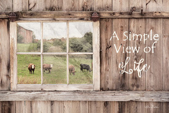 Lori Deiter LD1260 - A Simple View of Life - Cows, Window, Barn, Simple Life, Farm from Penny Lane Publishing