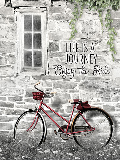 Lori Deiter LD1340 - Life is a Journey Life is a Journey, Bike, Bicycle, Stone House from Penny Lane