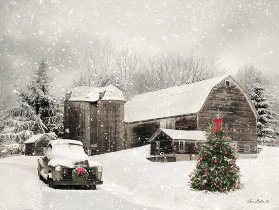 Lori Deiter LD1475 - Farmhouse Christmas Barn, Winter, Snow, Truck, Holidays, Farm from Penny Lane