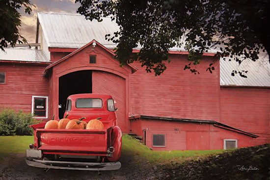 Lori Deiter LD1498 - Red Pumpkin Truck Red Truck, Truck, Pumpkins, Farm, Barn, Autumn from Penny Lane