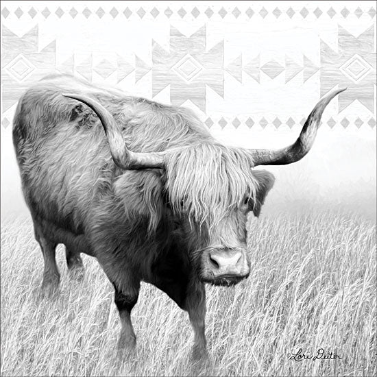 Lori Deiter LD1637 - I Want a Nose Ring - 12x12 Cow, Longhorn, Patterns, Field, Photography from Penny Lane