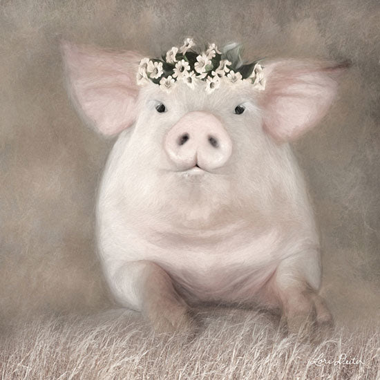 Lori Deiter LD1736 - LD1736 - Painted Piggy - 12x12 Pig, Flowers, Portrait, Selfie, Photography from Penny Lane