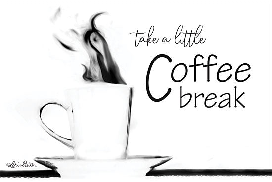 Lori Deiter LD1741 - LD1741 - Take a Little Coffee Break - 18x12 Coffee Break, Coffee Cup, Signs, Black & White from Penny Lane