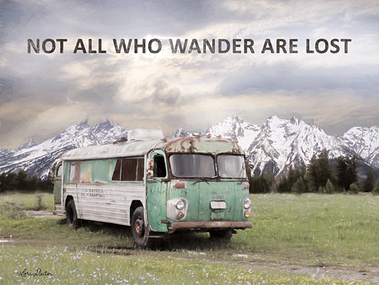 Lori Deiter LD1784 - LD1784 - Camping in Style - 16x12 No All Who Wander are Lost, Bus, Vintage, Mountains, Landscape from Penny Lane