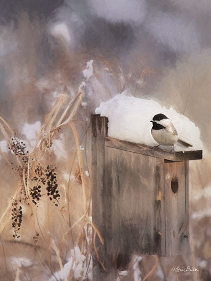 Lori Deiter LD1824 - LD1824 - Three Weeks Til Spring - 12x16 Chickadee, Bird, Field, Winter, Birdhouse from Penny Lane