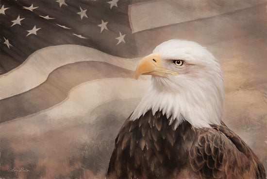 Lori Deiter LD1832 - LD1832 - US Symbols - 18x12 Patriotic, Bald Eagle, American Flag, Sepia from Penny Lane