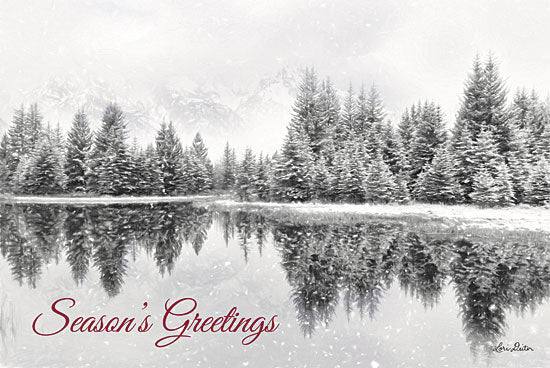 Lori Deiter LD1838 - LD1838 - Schwabachers Seasons Greetings       - 18x12 Signs, Typography, Seasons Greetings, Lake, Pine Trees, Mountains from Penny Lane