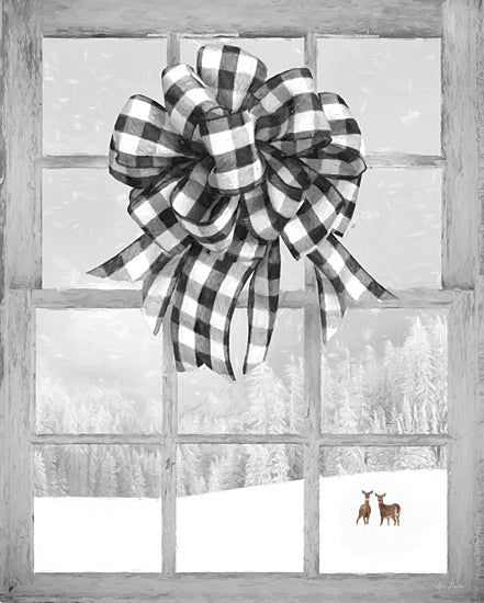 Lori Deiter LD1865 - LD1865 - Christmas Deer with Bow - 12x16 Christmas, Deer, Window, Bow, Trees from Penny Lane