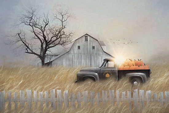 Lori Deiter LD1883 - LD1883 - Fall Pumpkin Harvest - 18x12 Fence, Truck, Pumpkins, Fall, Barn, Trees from Penny Lane