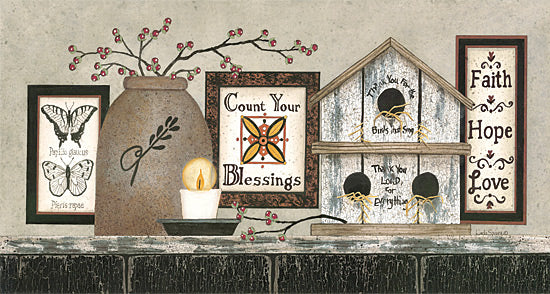 Linda Spivey LS1364 - Count Your Blessings - Birdhouse, Crocks, Butterflies, Berries, Signs from Penny Lane Publishing