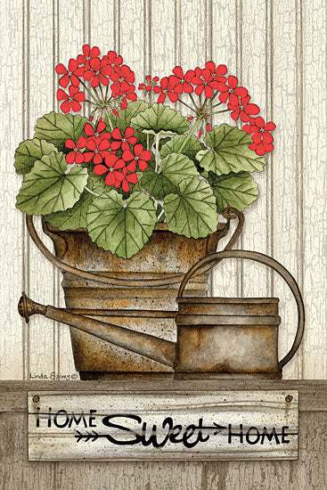 Linda Spivey LS1686 - Home Sweet Home Geraniums Geraniums, Flowers, Watering Can, Antiques, Home Sweet Home from Penny Lane