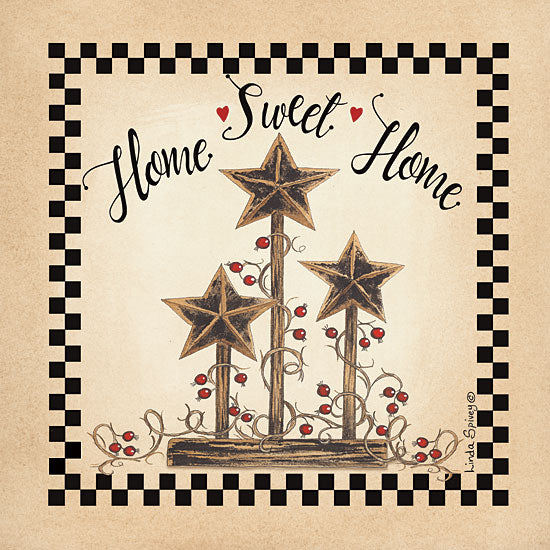 Linda Spivey LS1762 - LS1762 - Home Sweet Home - 12x12 Home Sweet Home, Barn Stars, Berries, Calligraphy, Checkerboard from Penny Lane