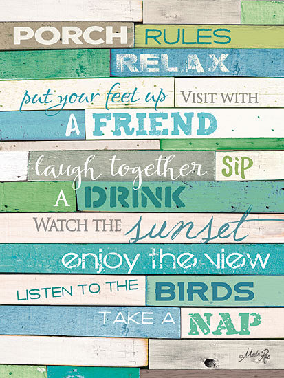 Marla Rae MA1121GP - Porch Rules - Porch, Rules, Typography from Penny Lane Publishing