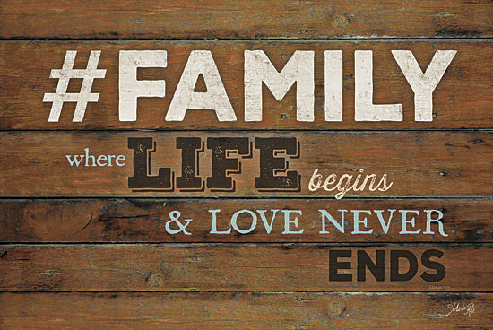 Marla Rae MA1198GP - #FAMILY - Where Life Begins - Hashtag, Family, Love, Wood Planks from Penny Lane Publishing