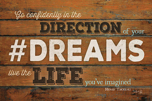 Marla Rae MA1199 - #DREAMS - Live the Life - Hashtag, Dreams, Henry Thoreau, Motivating from Penny Lane Publishing
