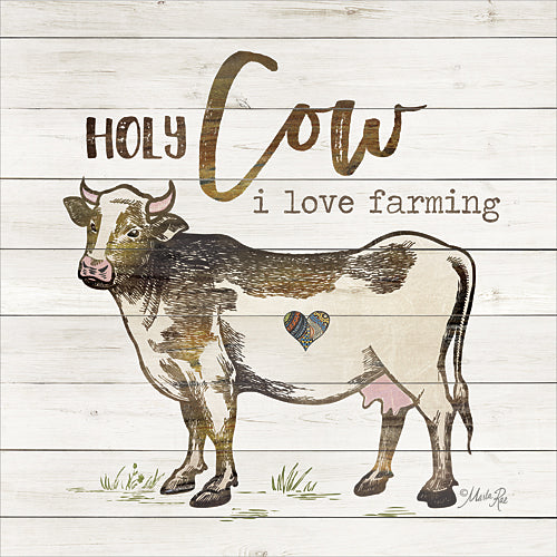Marla Rae MA2399aGP - Holy Cow I Love Farming - Cow, Sign, Animals, Humor, Farm Life from Penny Lane Publishing
