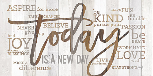 Marla Rae MA2460 - Today is a New Day - Compliements, Wood, Signs, Inspirational, Typography from Penny Lane Publishing