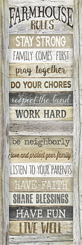 Marla Rae MA2522GP - Farmhouse Rules - Inspirational, Wood Planks, Farmhouse, Rules from Penny Lane Publishing