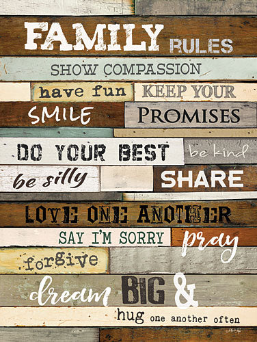 Marla Rae MA2562 - Family Rules - Inspirational, Wood Planks, Inspirational, Rules from Penny Lane Publishing