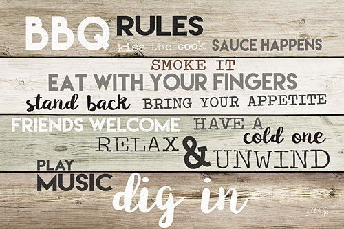 Marla Rae MA2584 - BBQ Rules  - BBQ, Rules, Typography, Signs from Penny Lane Publishing