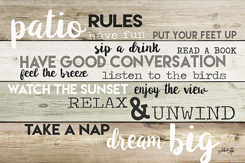Marla Rae MA2586GP - Patio Rules  - Patio, Rules, Typography, Signs from Penny Lane Publishing