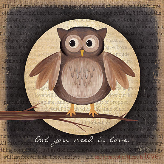 Marla Rae MA7163 - Owl You Need is Love - Owl, Love, Moon from Penny Lane Publishing