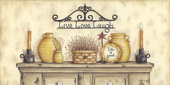 Mary Ann June MARY322 - Live, Love, Laugh - Live, Laugh, Love, Crocks, Baskets, Candles, Still Life from Penny Lane Publishing