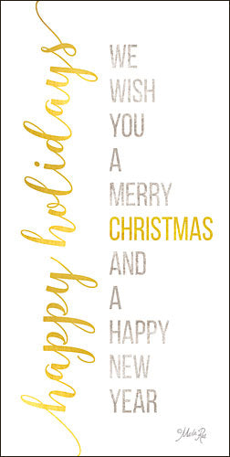Marla Rae maz5122aGP - Happy Holidays - Typography, Gold, Holiday from Penny Lane Publishing