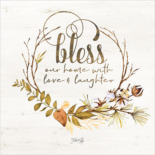 Marla Rae MAZ5154 - Bless Our Home Fall Foliage - Bless, Wreath, Autumn, Cotton from Penny Lane Publishing