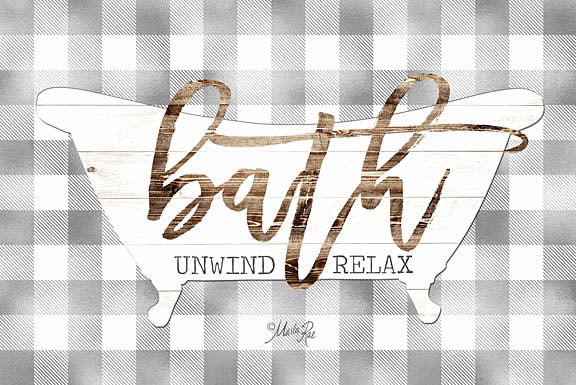 Marla Rae MAZ5180 - Bath - Unwind & Relax - Bath, Unwind, Relax, Plaid, Bathtub from Penny Lane Publishing