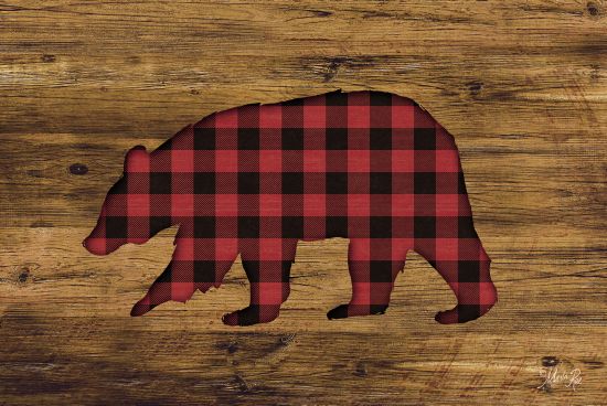 Marla Rae MAZ5200GP - Buffalo Plaid Bear - Buffalo, Bear, Plaid, Wood from Penny Lane Publishing