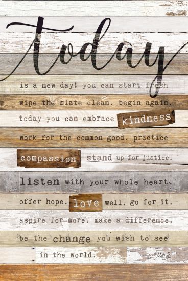 Marla Rae MAZ5206GP - Today Is - Today Is, Kindness, Wood Planks, Signs, Typography from Penny Lane Publishing