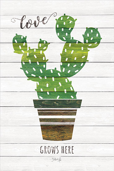 Marla Rae MAZ5225 - Love Grows Here - Cactus, Southwest, Pots, Love Grows Here from Penny Lane Publishing