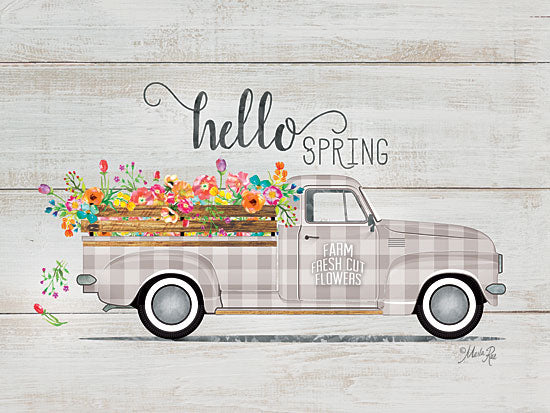 Marla Rae MAZ5250GP - Hello Spring Vintage Truck - Truck, Flowers, Spring, Hello from Penny Lane Publishing
